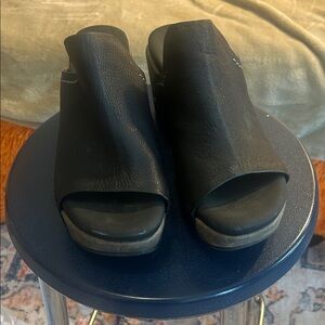 Leather Naked Feet Black Mules